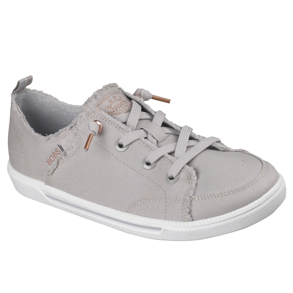 Skechers BOBS B Cute light Gray Canvas Slip On Sneakers Womens Size 11 33492